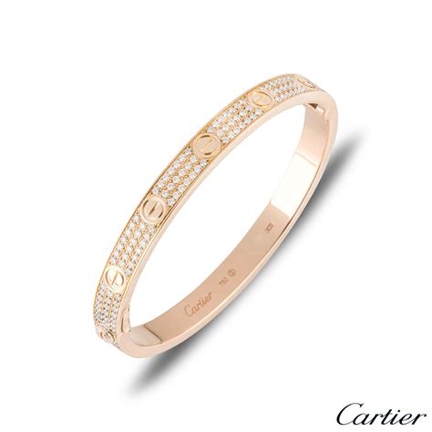 rose gold cartier love bracelet with diamonds|cartier diamond love bracelet used.